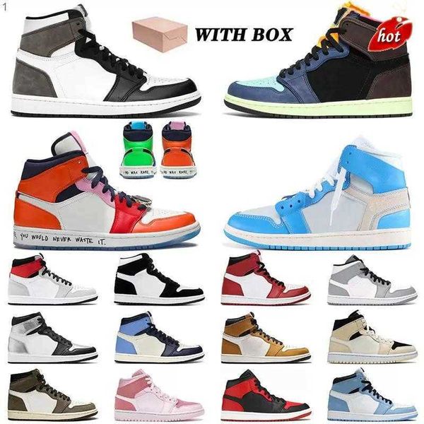 

2023 jumpman 1 1s basketball shoes off mens womens mid high dark mocha chicago obsidian unc white lucky green outdoor sports trainers, Black