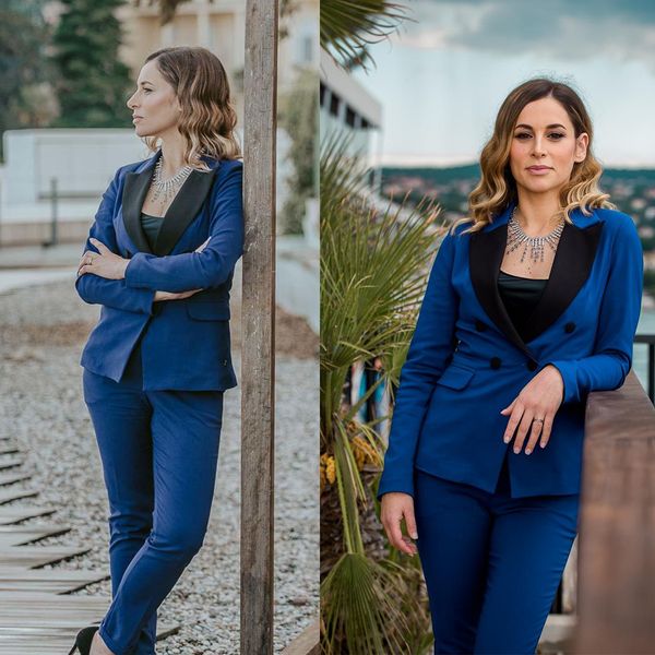 

black blue women pants suits slim fit celebrity outfits evening party mother of the bride wedding formal 2 pcs, Black;red