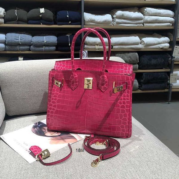 

designer bags herme birkin handmade real france's pattern crocodile leather cowhide handbag women's one shoulder luxury goods swee