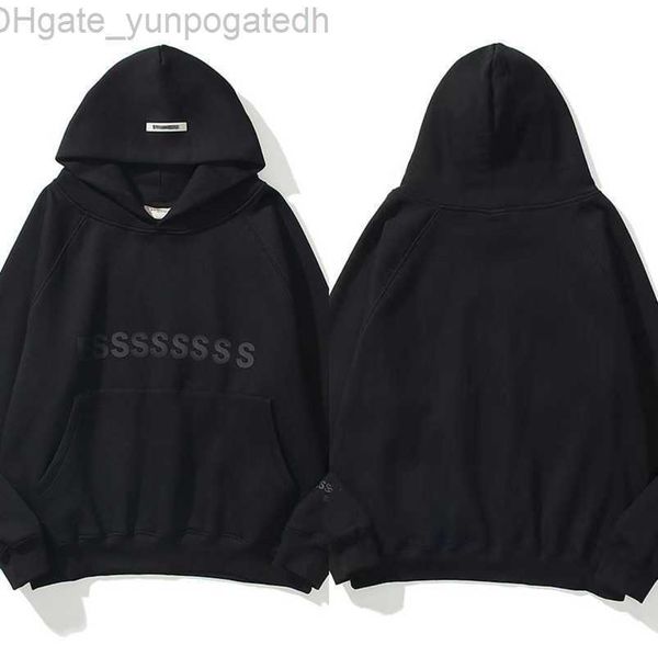

men's sweatshirts essentials jackets luxury ess hoodies men women chest letter pullover hoodie hooded loose sweater casual sweatshirt, Black;brown