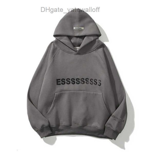 

luxury men's sweatshirts essentials jackets ess hoodies men women chest letter pullover loose hooded sweatshirt sweater casual hoodie, Black