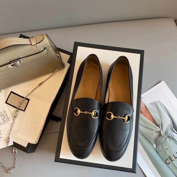 

women's luxury shoes jordaan series leather jockey buckle lefu shoes 404069