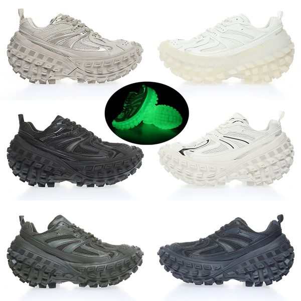 

designer defender sneaker men women casual shoes rubber platform tire shoe sneakers beige black khaki army green stars loves mens dad shoes