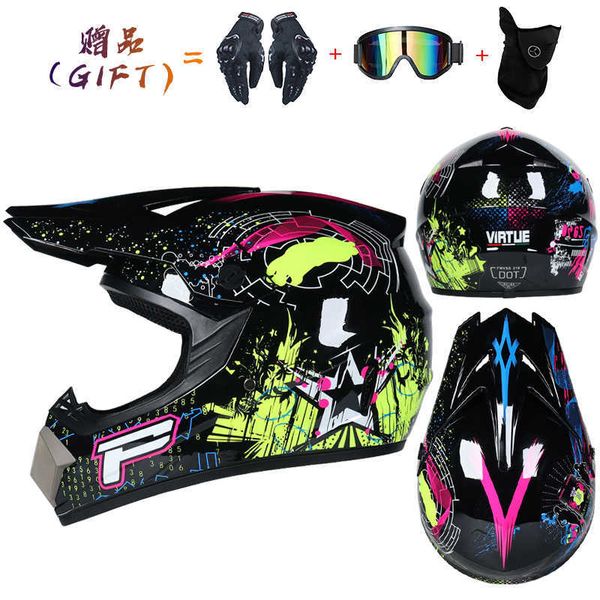 

s abs motobiker dh motorcycle racing off road downhill mountain helmet with goggles 0105