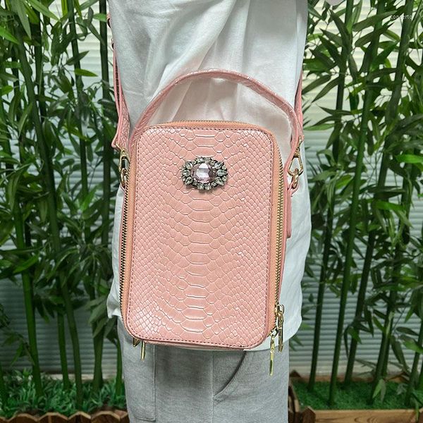 

shoulder bags fashion luxury crystal bag nice diamond python phone lady snake leather strap crossbody box