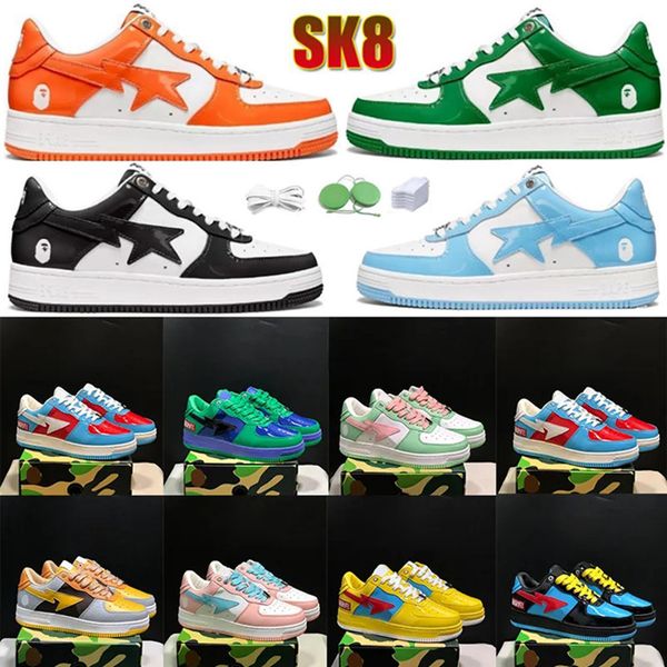 

2023 fashion designer casual sk8 sta shoes men women camo black white pink green abc orange m2 camouflage trainer sports platform sneakers s