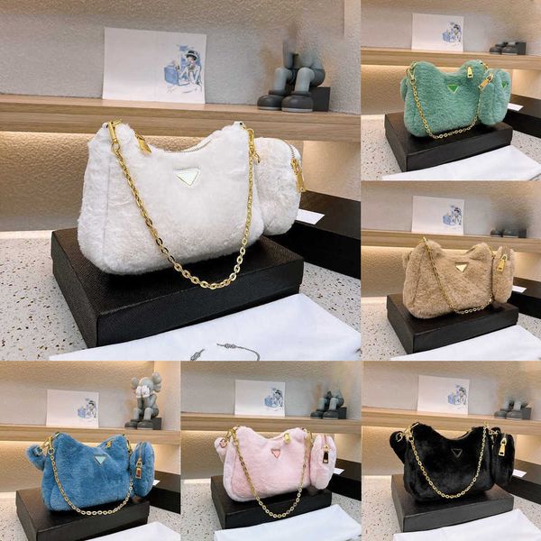 

pbag triangle totes 3 in 1 hobo the tote bag womens designer bag plush luxurys handbag chain shoulder bags popular underarm bags purse 22112