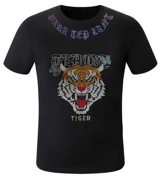 

borunke designer rhinestone t shirt streetwear hip hop summer men's gifts, White;black