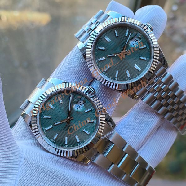 

41mm watches of men's green stripe mint dial bp factory automatic movement wimbledon watch men bpf jubilee bracelet sapphire date super, Slivery;brown