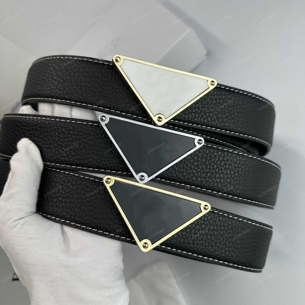 

men designer belt classic vintage triangle smooth buckle women leather belts width 4cm jeans business casual dress belt, Black;brown