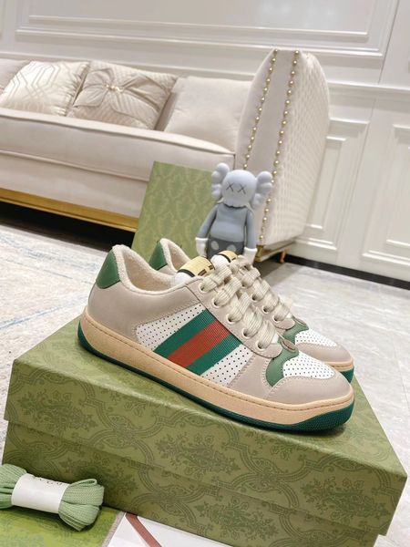 

new luxury shoes screener series women's leather sneakers used dirty shoes