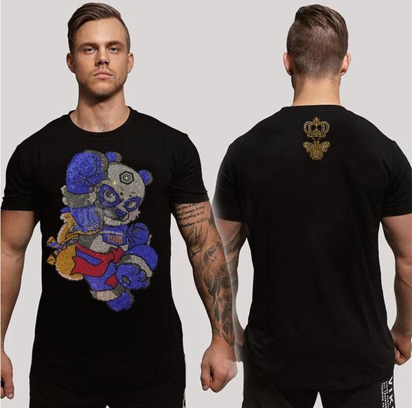 

borunke rhinestones t shirt men designer brand men tees summer 2023 pullover, White;black