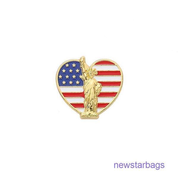 

factory outlet wholesale brooches american flag brooch statue of liberty badge love metal oil dripping accessories alloy, Gray