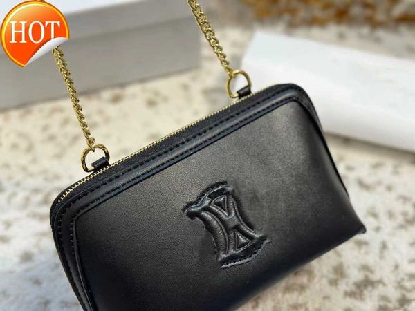

brand designer shoulder bags cross-body bag tote 2023 new women's texture leather oblique mini makeup bag gift box packaging factory di