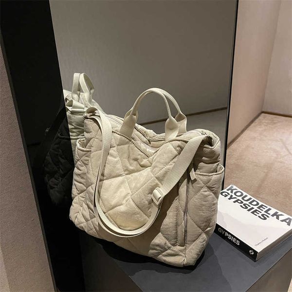 

casual large capacity down jacket bag 2023 autumn and winter new fashion commuting shoulder portable cross body tote