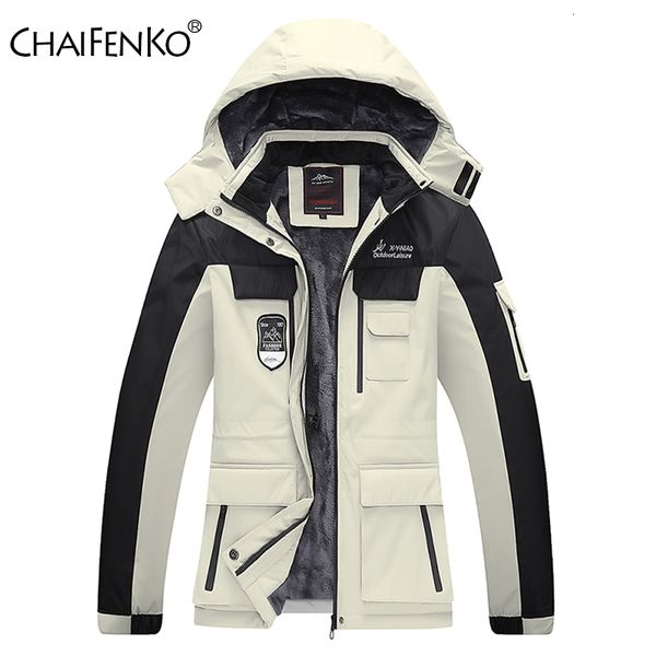 

men's jackets winter thick warm fleece outdoor parkas coat windproof hooded military fashion casual 230106, Black;brown