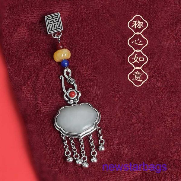 

factory outlet wholesale brooches as one wishes chinese style silver plated placket tassel national cheongsam pendant brooch han suit access, Gray