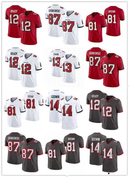

football jerseys men women tampa''bay''buccaneers''youth 12 tom brady 81 antonio brown 87 rob gronkowski 14 ch, Black;red
