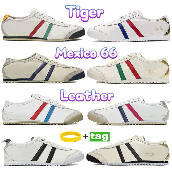 

classic mexico tiger 66s leather running shoes mens womens birch green white blue cream dark grey white black sport shoe designer men lacing