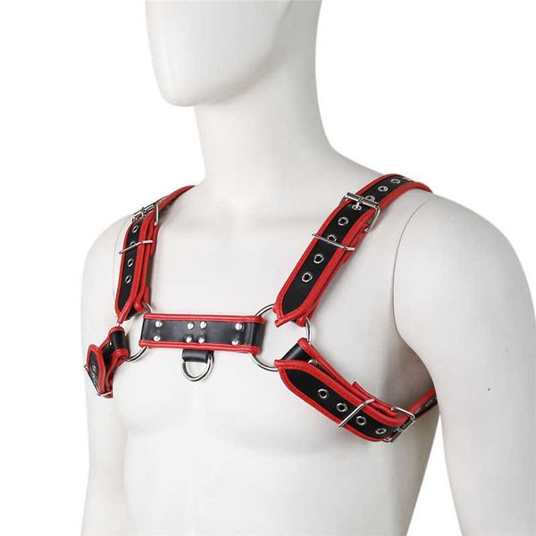 

beauty items uprz mska bielizna bdsm uprz ze sztucznej skry ciaa kostium z o-ringiem przyciski gotyckie bondage