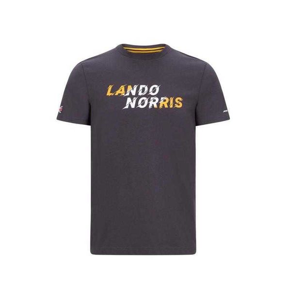 

2023 f1 team formula one t shirt men's mclaren motor racing suit norris round collar short sleeve leisure wr9f, White;black