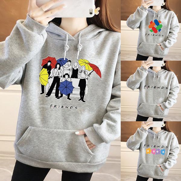 

women's hoodies sweatshirt s hoodie sportswear suit sweaters lazy style couples harajuku pullover printed ladies winter jacket 230105, Black