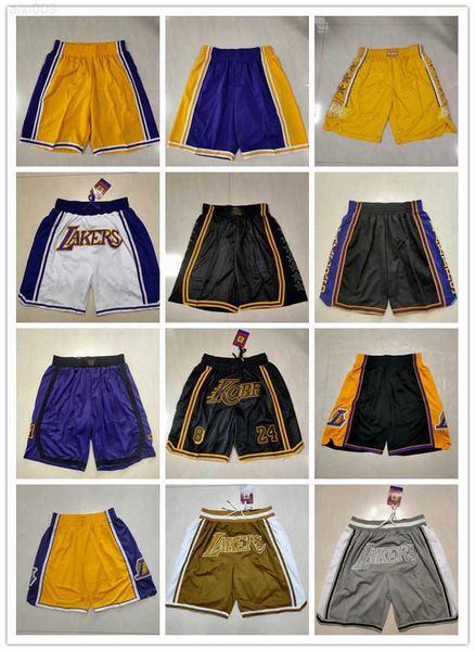 

los angeles''lakers''shorts men throwback basketball shorts pocket basketball jersey 8 24 bryant lebron 6 james anthony, Black