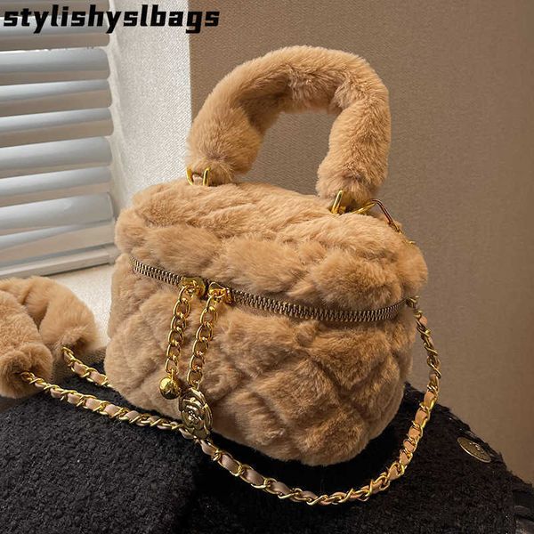 

totes totes bucket bag handbag autumn and winter faux fur bags women shoulder crossbody bag ladies plush hand bags bolsa feminina sac 010623