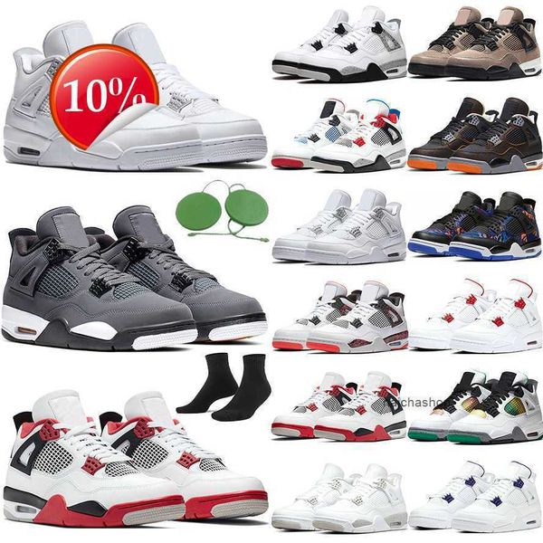 

2023 og2023 white oreo jumpman 4 4s basketball shoes university blue black cement pure money trainers silt red splatter metallic green purpl