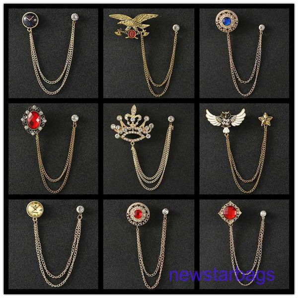 

factory outlet wholesale brooches new fashion temperament crown chain brooch fashion collar accessories suit versatile corsage, Gray