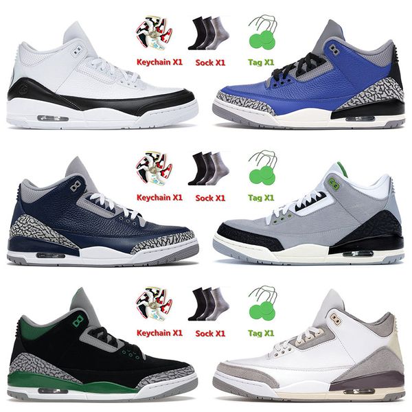 

fashion og men basketball shoes 3 3s iii fragment blue cement medium grey pine green laser orange unc rust pink cardinal red outdoor sneaker