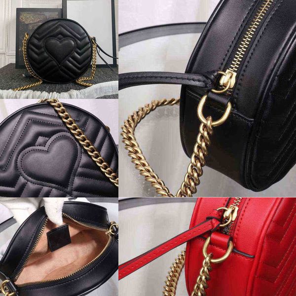 

new g-letter shoulder bags gbag quilted heart designer bags circular women leather handbag round wallet fashion classic chain crossbody mess