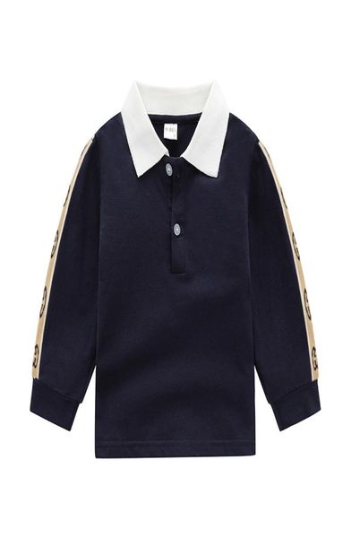 

baby boys turndown collar tshirts autumn kids long sleeve tshirt gentleman style children cotton casual tees boy shirts ch5268515, Black