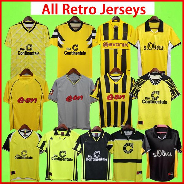 

dortmund retro soccer jerseys 1988 1989 1994 1995 1996 1997 1998 2000 2001 2002 2012 2013 vintage football shirts reus borussia moller 88 89, Black;yellow