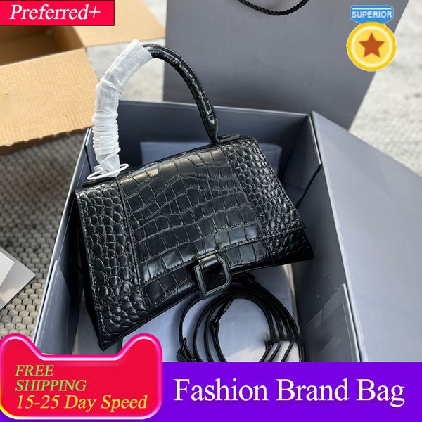 

balencigas hourglass bag women designer bag crocodile skin cross body lady embossing shoulder bag handbags women crossbody evening totes pur