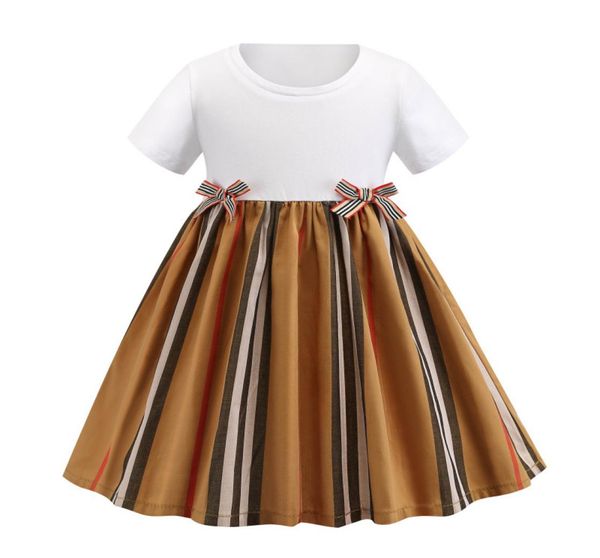 

2022 fashion sleeveless cotton baby girl shirt dress casual wear bow kids clothing children summer european style new arrival4828448, Red;yellow