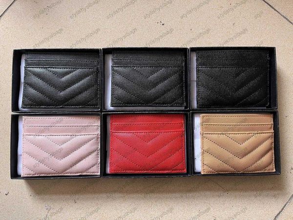 

2023 new womens fashion card holders fashion caviar sheepskin ladies credit card holder designer wallet 010623h, Brown;gray