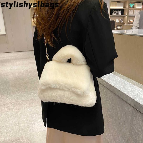 

totes totes y2k fluffy bags for women 2023 winter new soft furry shoulder bag fur tote bag plush luxury designer handbag pearl sling bag ins