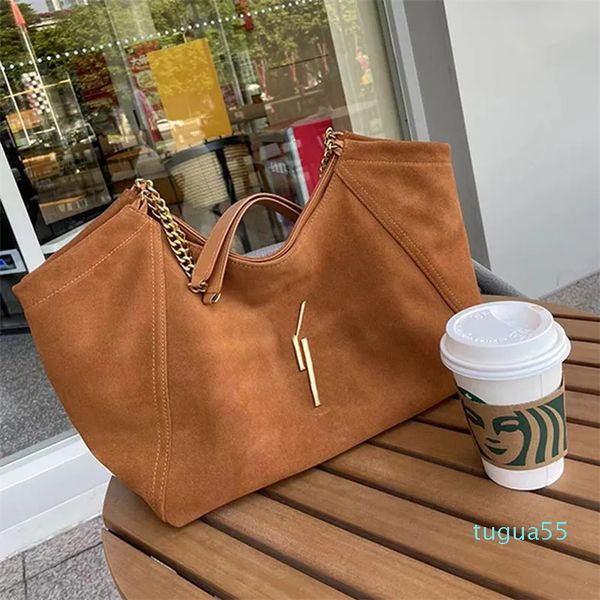 

Shoulder Bag Large Capacity Tote Bags Fashion Women Shopping Handbags Chain, Brown
