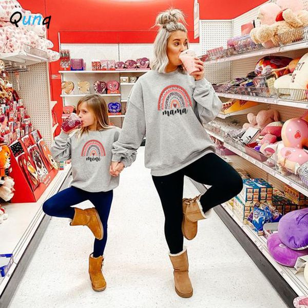 

clothing sets qunq parent child outfit spring autumn fashion casual o neck long sleeve print pullover mother daughter matching clothes 23010, White