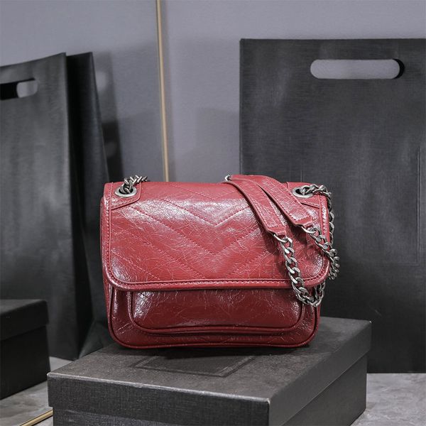 

22/28cm niki chain bag women flap crossbody shoulder quilted messenger bag luxurys designers bags handbags purse cowhide genuine leather thr