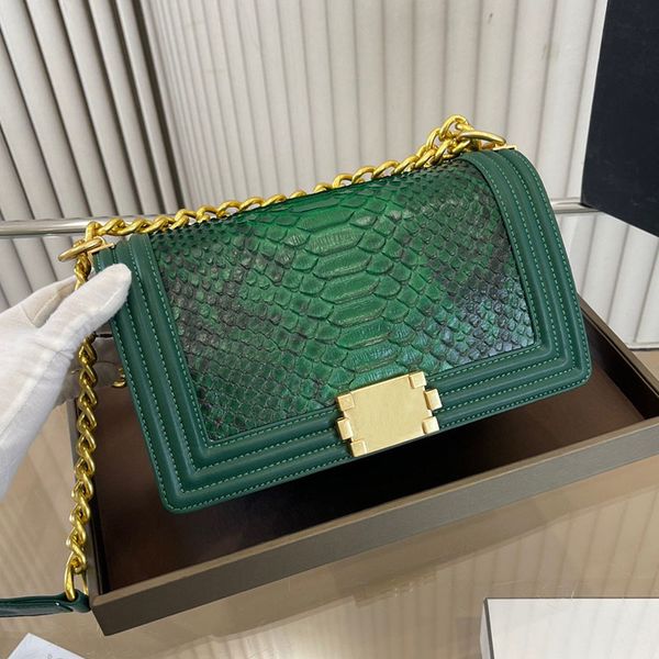 

snakeskin pattern classic flap women shoulder bag leather quilted diamond lattice designer crossbody vintage luxury handbag suitcases birkin