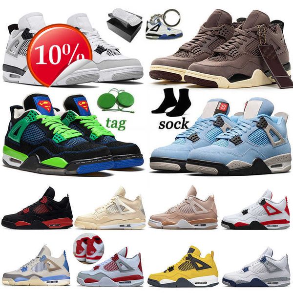 

2023 ogwith box white x sail basketball shoes offs jumpman 4s 4 mens womens red thunder sneakers university blue doernbecher military black