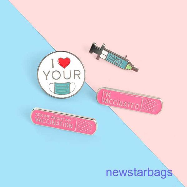 

factory outlet wholesale brooches new creative love mask syringe i' vacated alloy letter, Gray