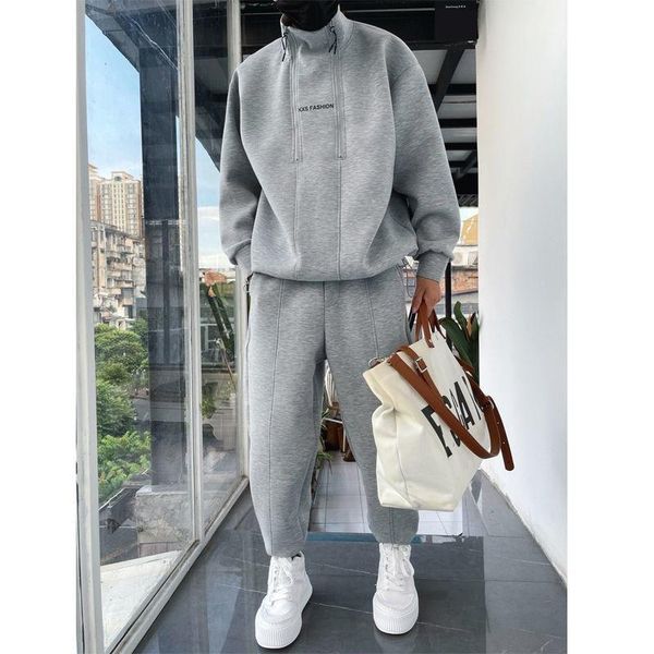 

men's tracksuits tracksuit 2 piece set hip hop sports wear fashion clothing solid color sweatsuit jogging suit running clothes 230106, Gray
