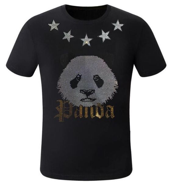 

high street borunke rhinestone t shirt mens hip hop men tees streetwear fashion, White;black
