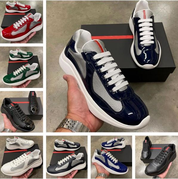 

2023s/s casual runner sneaker shoes &-& america cup low sport shoes men rubber sole fabric patent leather men's wholesale discount trai, Black