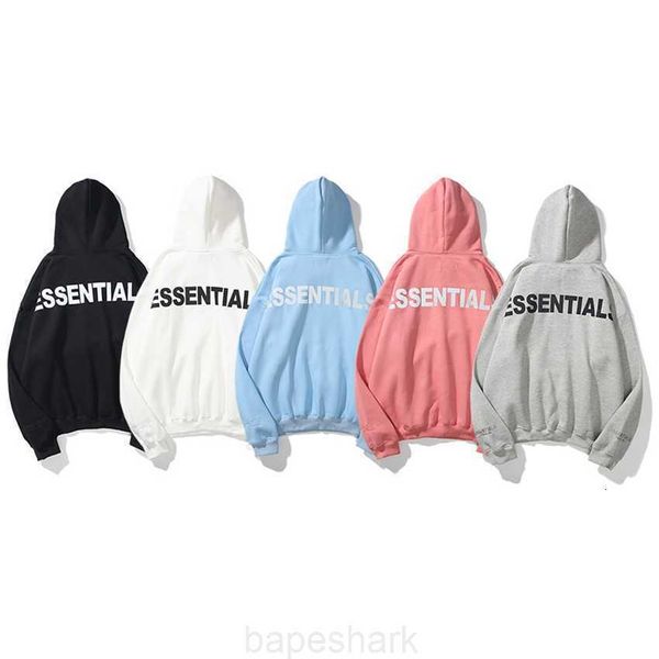 

fashion hoodie sweatshirt double thread essentials reflective plush hooded high street fashion fashion sweater for men and women, Black;brown