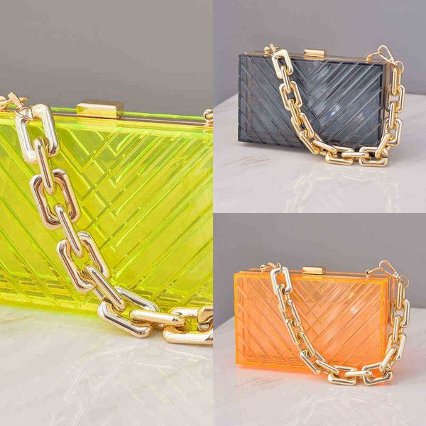 

nxy evening bags crossover for women fashion 2022 clear clutch transparent acrylic wedding handbag luxury purse thick shoulder strap bag 220