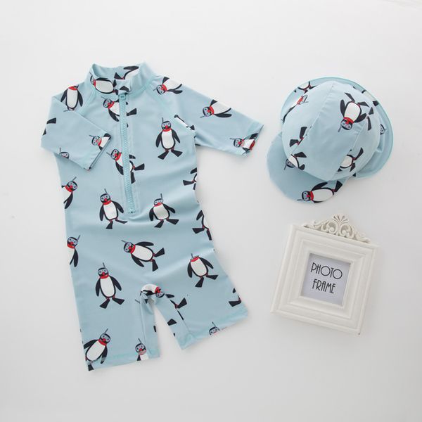 

s cute baby boys swimsuit with cartoon shark print toddler bathing suit kids swimwear swimming for children 230106, Black